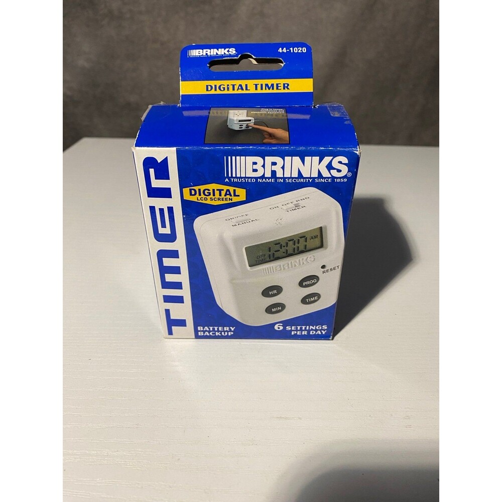 Brinks 44-1020 Digital Programmable Indoor Timer - 6 On/Off Settings, 15A 120V